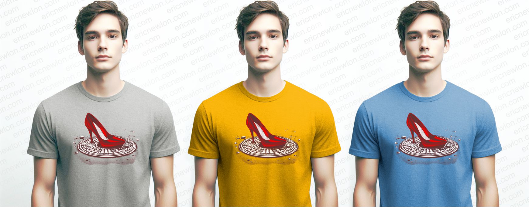 High Heels Stuck in a Manhole Tee Shirt Design for LGBTQ Promotional Events