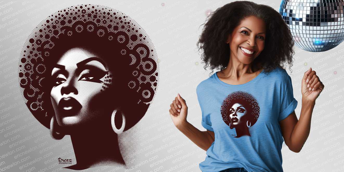 The Sultana of the Sands T Shirt design of classy and elegant women in the Jazz style.