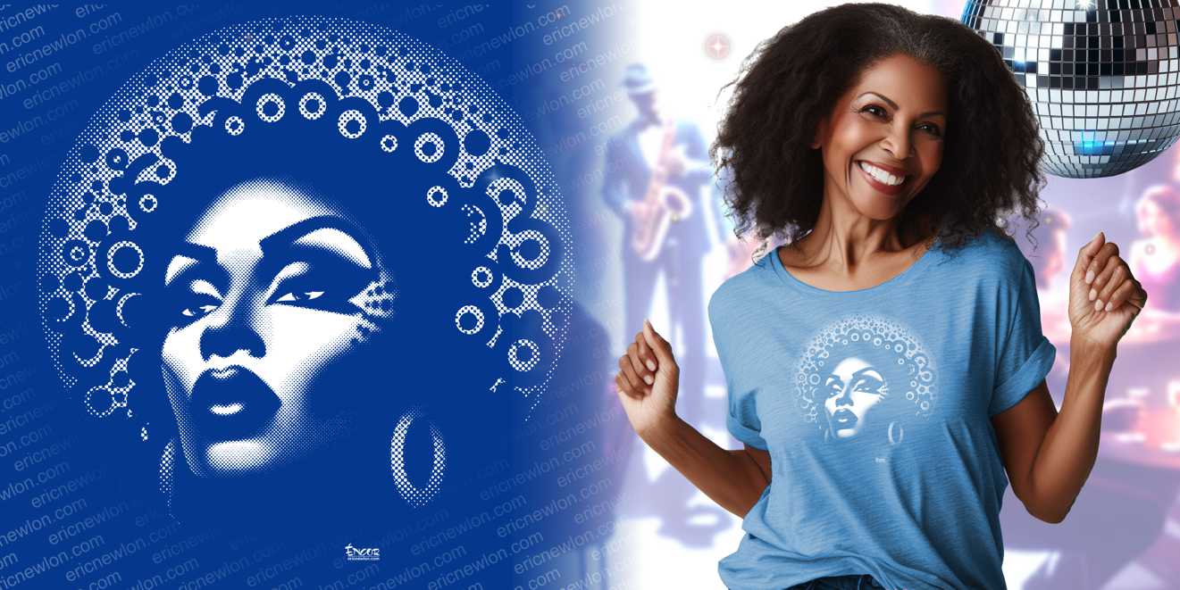 One Color Sultana of the Sands T Shirt design of classy and elegant women in the Jazz style.